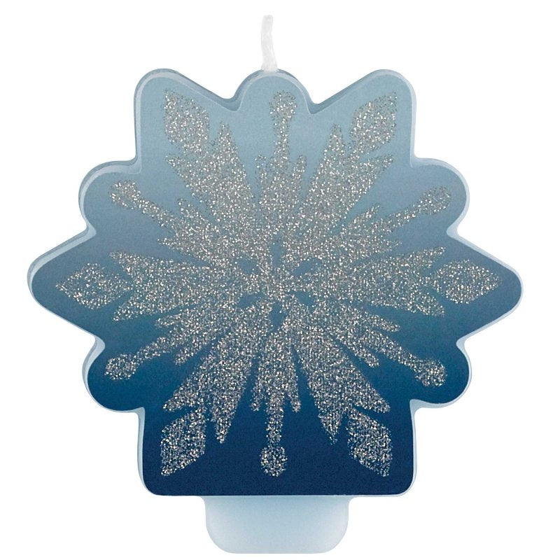 Frozen 2 Glittered Candle, 8 cm tall, features a stunning glitter finish, perfect for décor and themed celebrations.