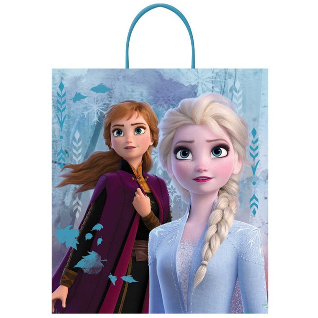 Vibrant Frozen 2 Deluxe Loot Bag featuring Elsa, Anna, and Olaf, perfect for collecting treats at themed parties.