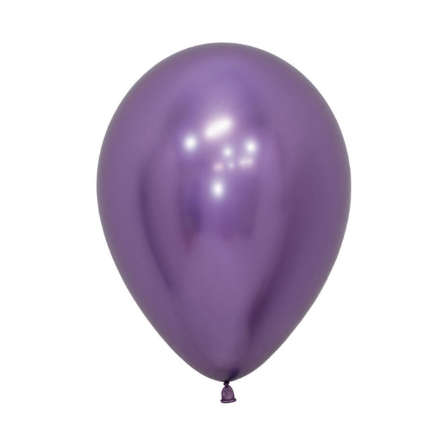 Pack of 50 glossy violet latex balloons, perfect for vibrant party decorations and celebrations.