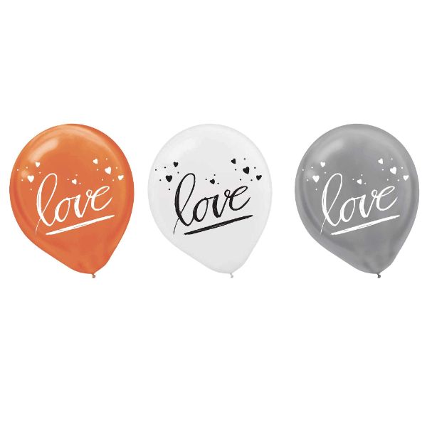 Navy Bride 30cm Latex love Balloons Assorted Colours (Pack of 15)