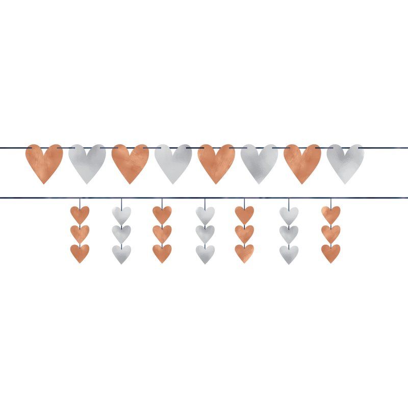 Elegant navy heart banners kit for bridal celebrations, perfect for enhancing wedding decor and creating memorable backdrops.