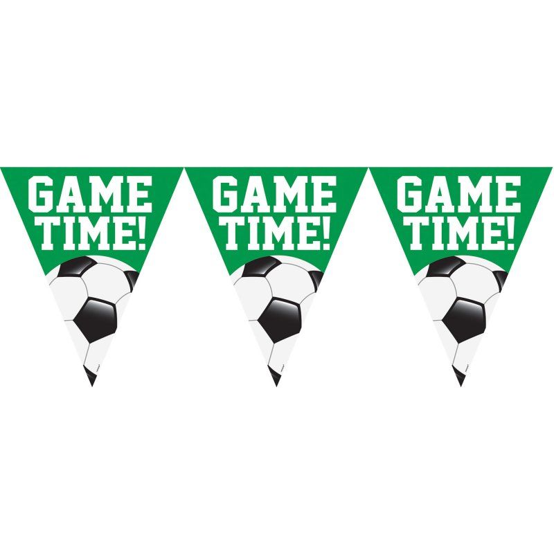 Vibrant 26cm x 3.65m pennant banner showcasing soccer team spirit, ideal for events and celebrations.