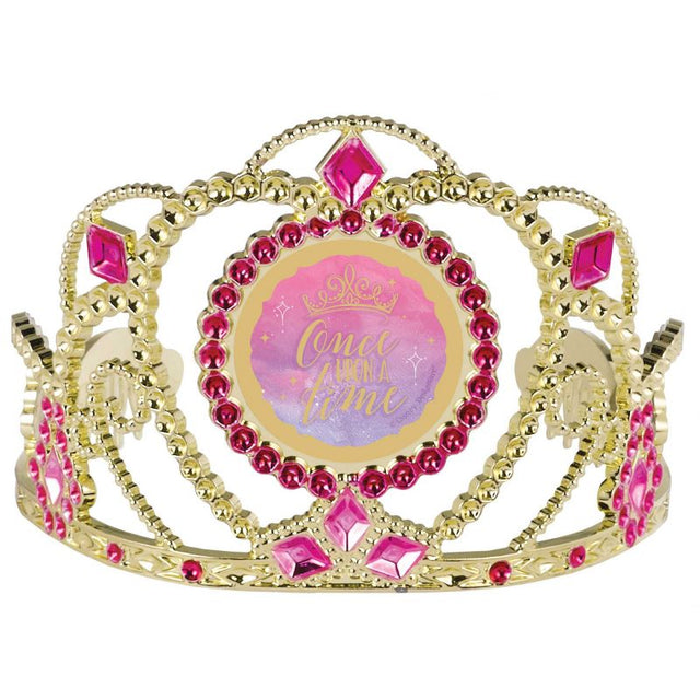 Electroplated Disney Princess tiara for themed parties, measuring 8cm x 11cm, perfect for imaginative play and celebrations.