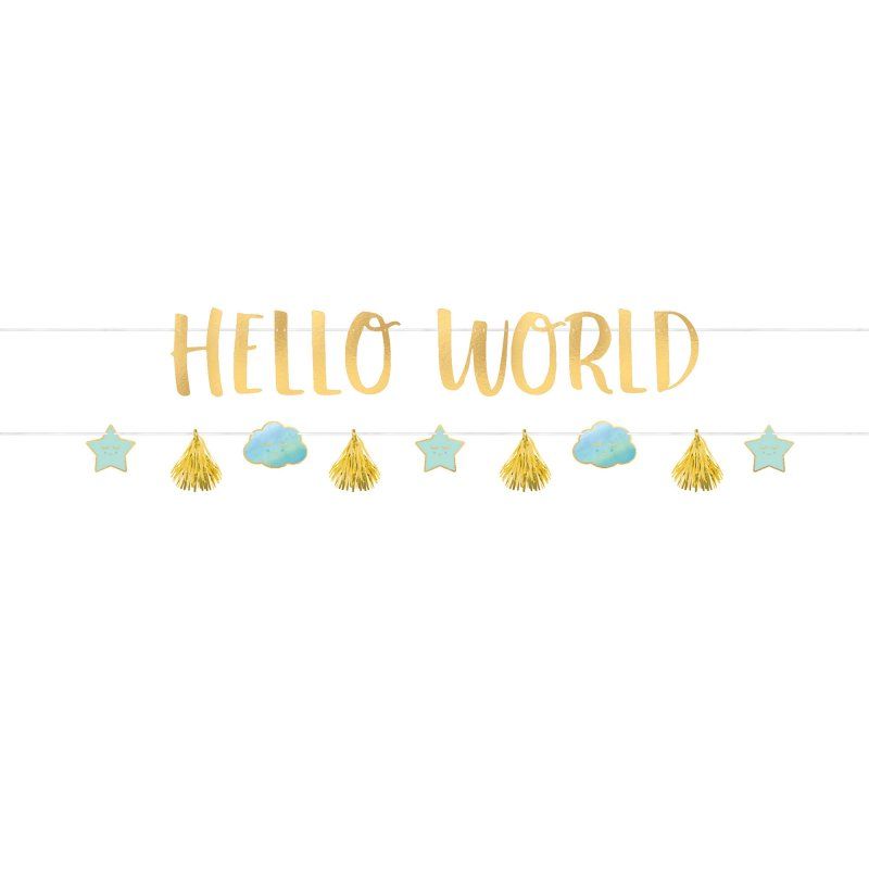 Oh Baby Boy Letter Banners Kit Hello World - (Pack of 2)