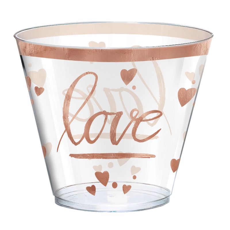 Navy Bride Plastic Tumblers pack of 30, features hot stamped design, 9 oz capacity, perfect for elegant celebrations.