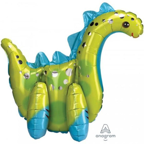 Vibrant Multi-Balloon Stegosaurus dinosaur foil balloon, perfect for children's parties and dino-themed celebrations.