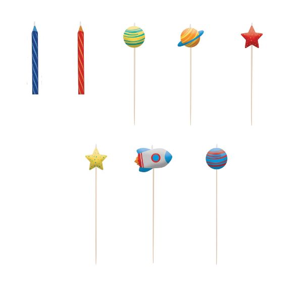 Blast Off Birthday Candle Set (Pack of 8)