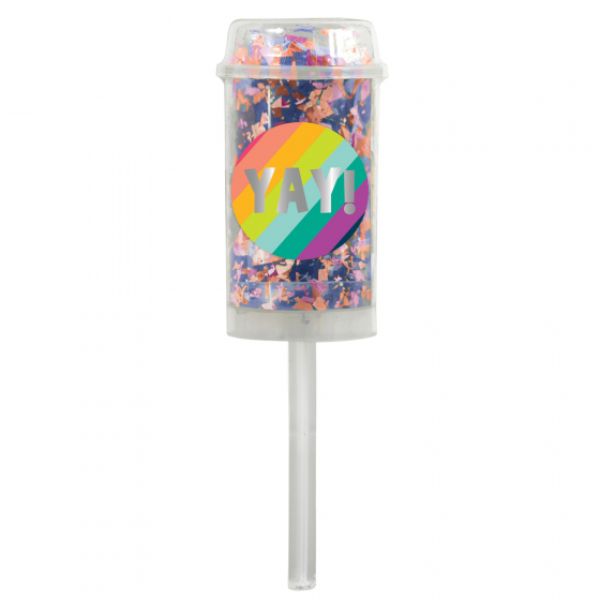 Colorful foil confetti poppers, 18cm tubes, perfect for vibrant celebrations and capturing joyful moments. Pack of 2.