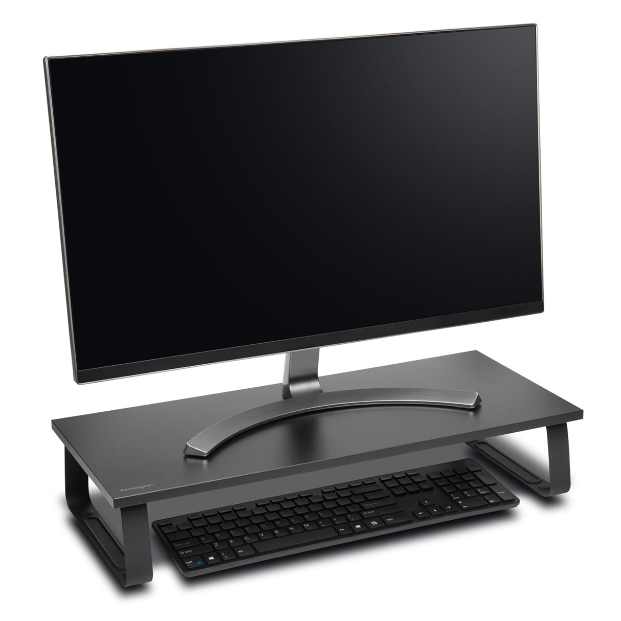 KTG Slim Monitor Stand elevates screens, enhances desk space, and offers sturdy steel support for ergonomic workspace organization.