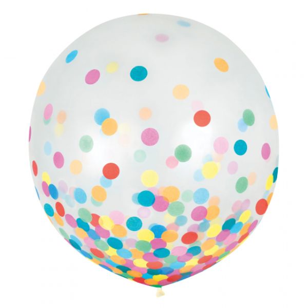 Vibrant 60cm blue and silver confetti latex balloons, perfect for celebrations and decorations, pack of 2.