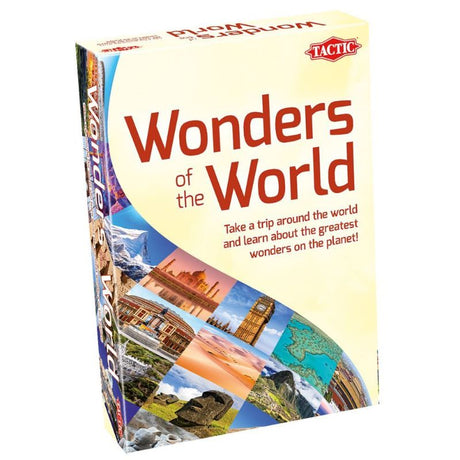 Board game featuring iconic global monuments for 2-6 players to enhance geography knowledge and spark cultural conversations.