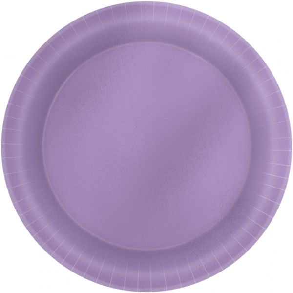 Metallic lavender round plates (21cm) in a pack of 8, perfect for elegant dining and versatile table settings.