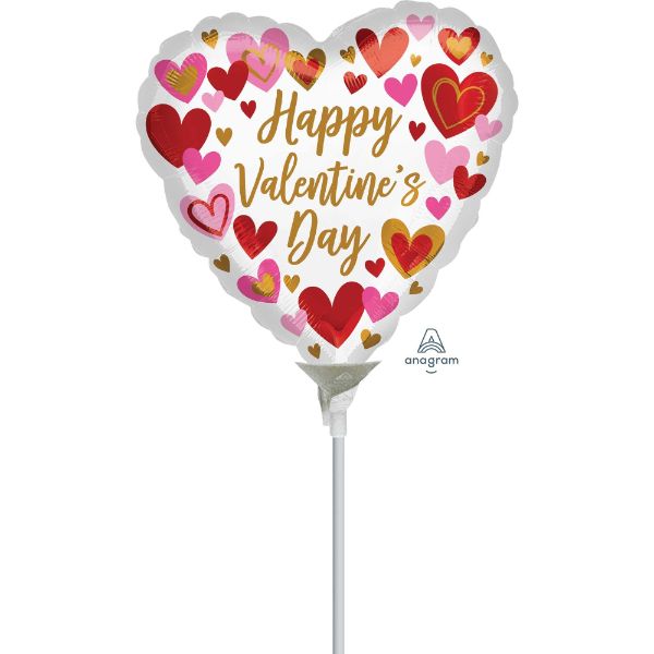 10cm foil balloon with playful heart design, perfect for Valentine's Day celebrations and romantic occasions.