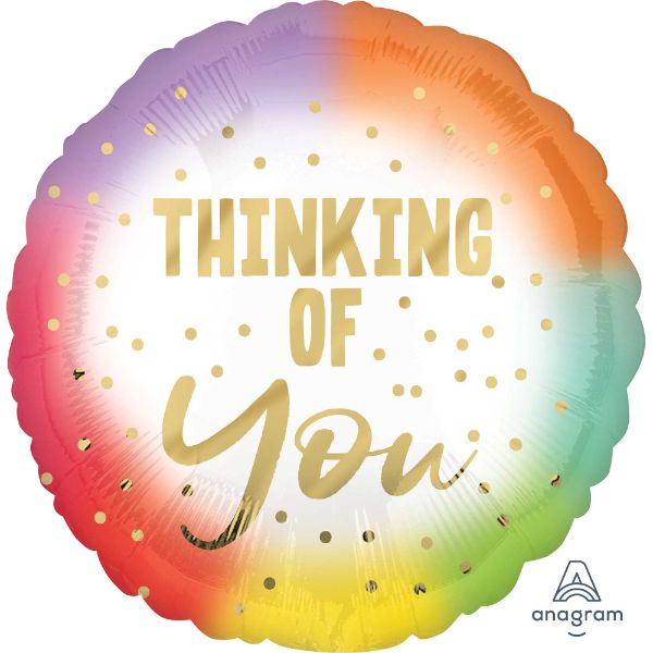 45cm self-sealing foil balloon with vibrant ombre design, perfect for celebrations and special occasions.