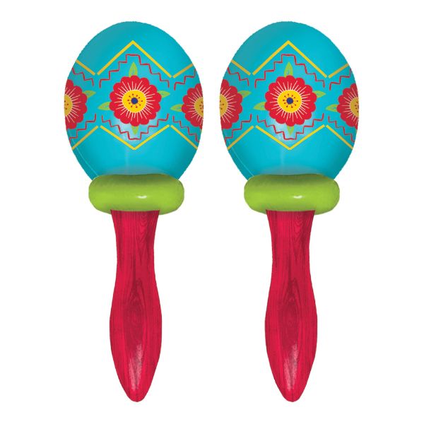 Vibrant 17cm plastic maracas in a pack of 2, perfect for festive celebrations and party decorations.