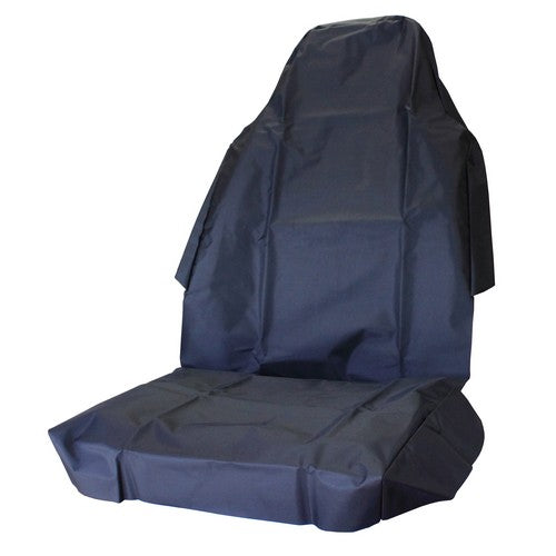 Wildcat Black Seat Protector for cars, made of waterproof PVC, safeguards seats from spills and dirt with easy installation.