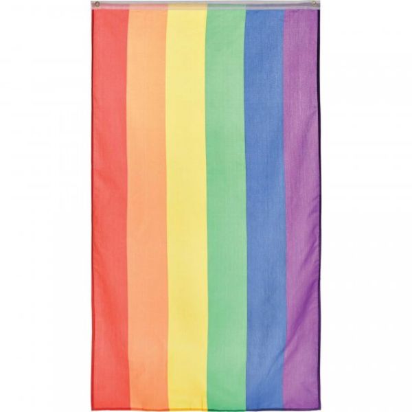 Vibrant 1.5m x 90cm Rainbow Fabric Flag, perfect for celebrations, promoting love and diversity at any event.