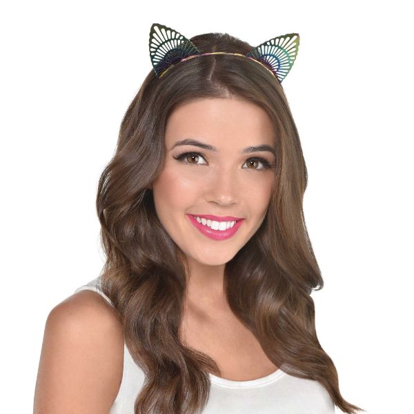 Cat Ears Filigree Headband with intricate design, perfect for playful outfits, parties, and cat lovers.