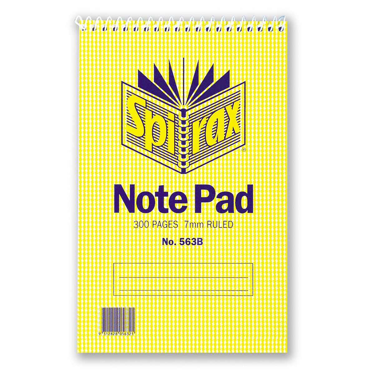 Spirax 563B Notebook Reporters T/O, compact 200x127mm, 300 pages with 8mm ruled lines, ideal for note-taking on-the-go.