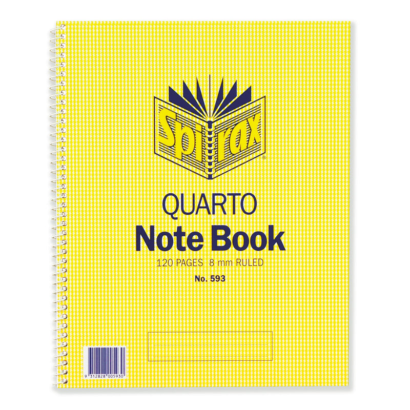 Spirax 593 Note Book Quarto 120pg