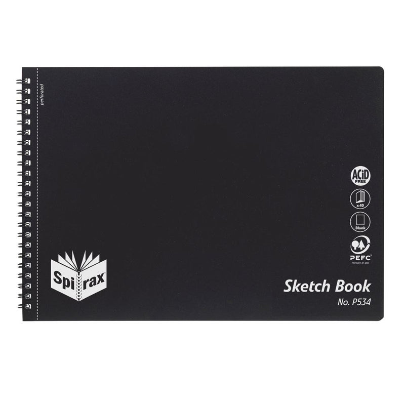 Spirax P534 Pp Sketch Book S/O A4 40 Pages Blk