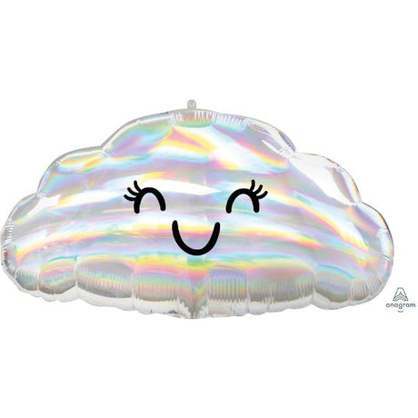 Iridescent cloud-shaped balloon with a magical sheen, perfect for elevating celebrations and themed events.