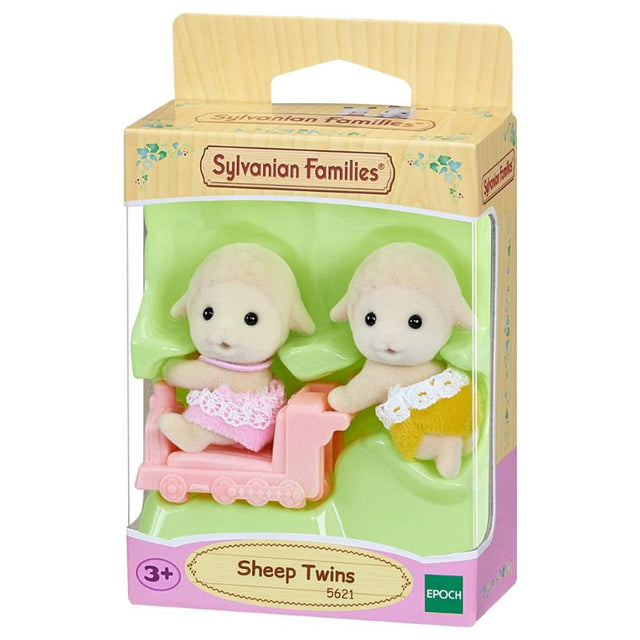 Adorable Sylvanian Families Sheep Twins, Sean and Shona, perfect for imaginative play and storytelling adventures.