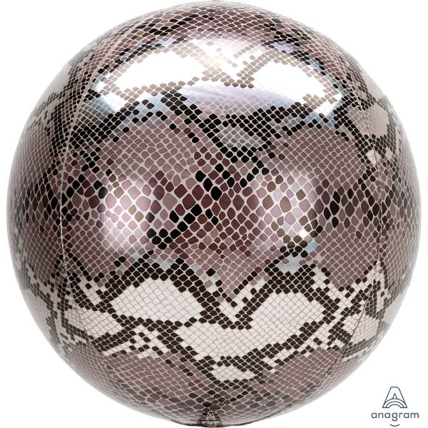 XL balloon with snake skin print, perfect for themed parties and celebrations, showcasing intricate patterns from all angles.