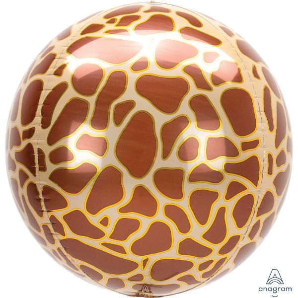 Orbz XL Giraffe Print balloon featuring a vibrant giraffe design, perfect for wildlife-themed celebrations and parties.