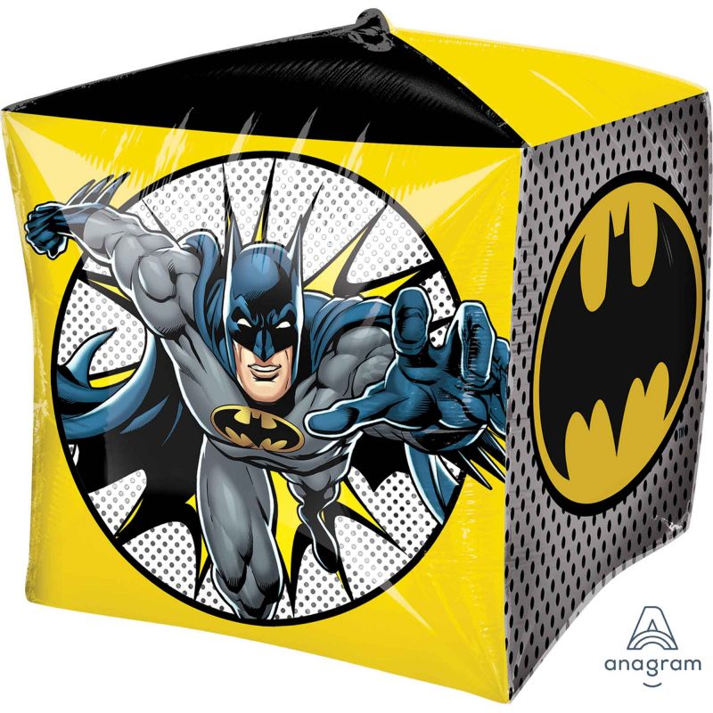 Vibrant 38cm Batman foil balloon, perfect for themed parties and celebrations, self-sealing and easy to inflate.