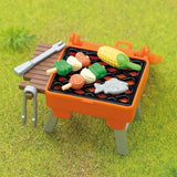 Sylvanian Families BBQ Picnic Set featuring Elephant Girl Miriam with grill, table, chairs, and colorful food accessories.