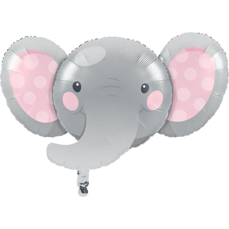 Whimsical elephant-shaped foil balloon, 53cm x 89cm, perfect for parties and celebrations, with vibrant colors and durable design.