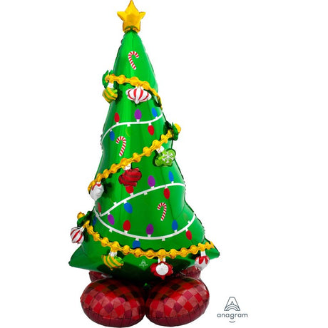 Vibrant 149cm Airloonz Christmas Tree foil balloon, perfect for festive gatherings and holiday decorations.