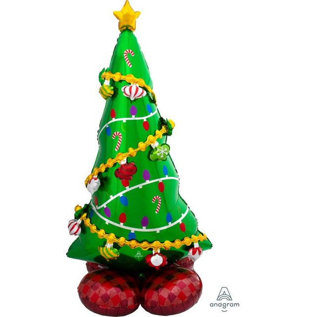 Vibrant 149cm Airloonz Christmas Tree foil balloon, perfect for festive gatherings and holiday decorations.