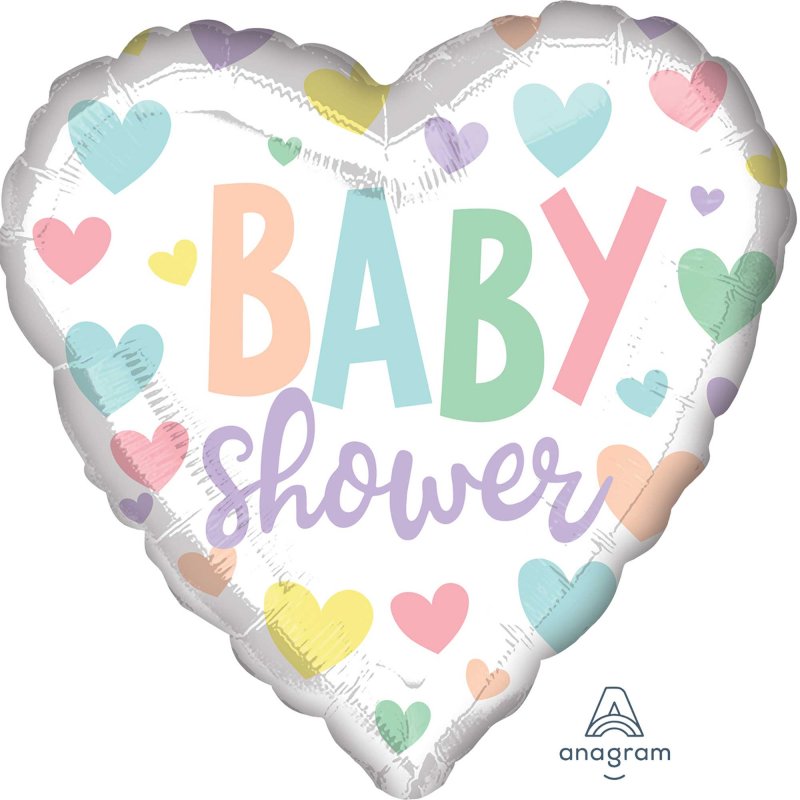 Vibrant 45cm self-sealing foil balloon with 'Love' theme, perfect for baby showers and celebrations.