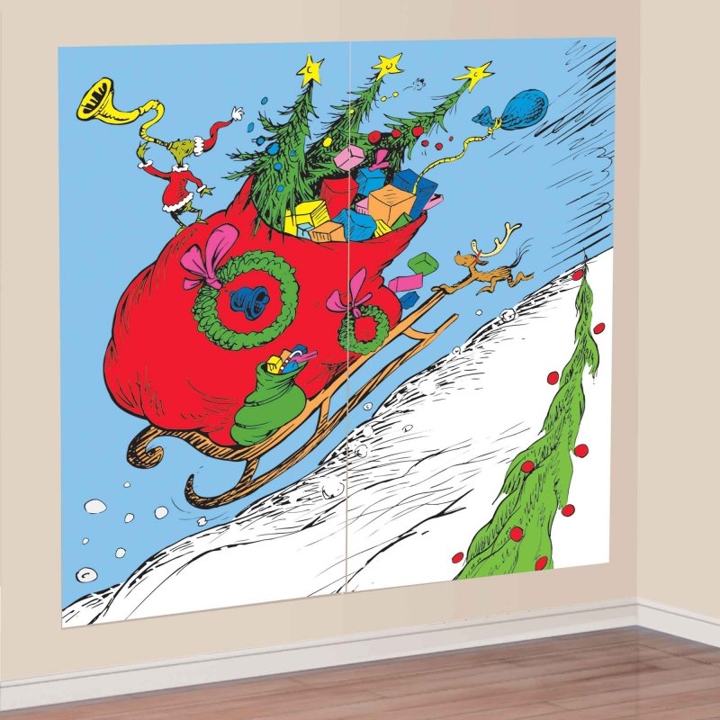 Wall Decoration - Dr. Seuss The Grinch Scene Setter (165cm) (Pack of 2)