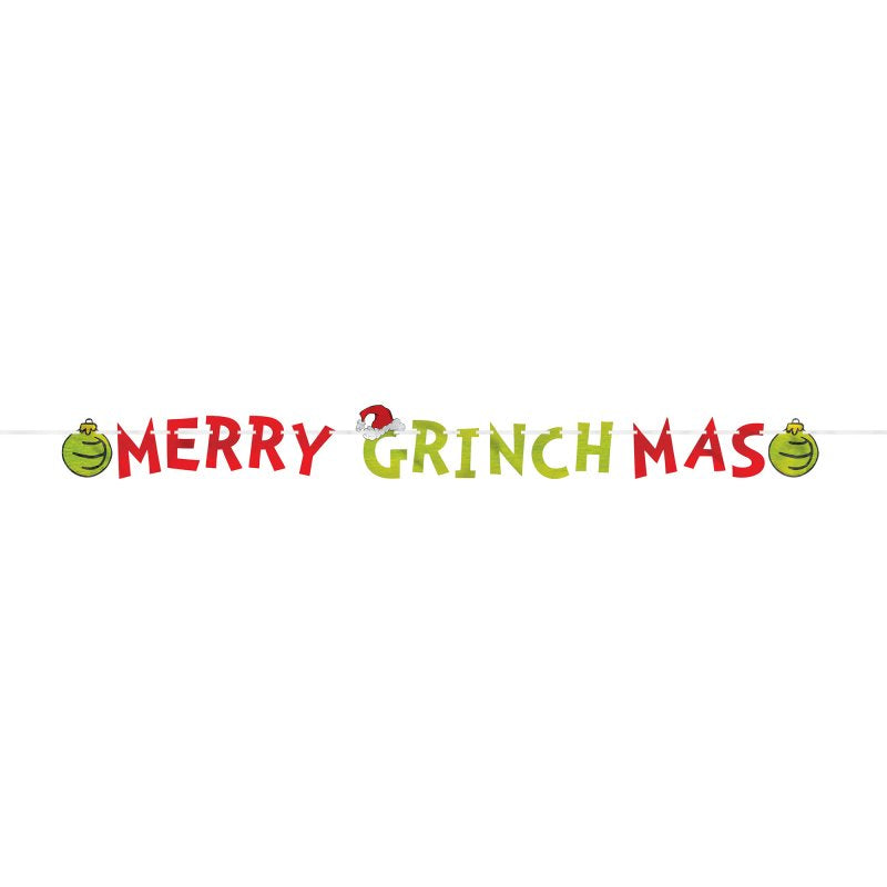 Foil Letter Banner - The Grinch Merry Grinchmas  (3.65m)