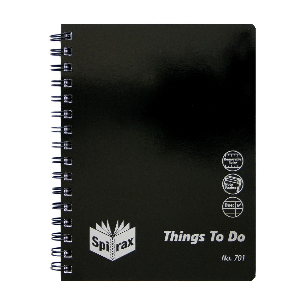 Spirax 701 A5 Things To Do notebook with durable cover, wiro binding, and TO-DO list template for perfect organization.