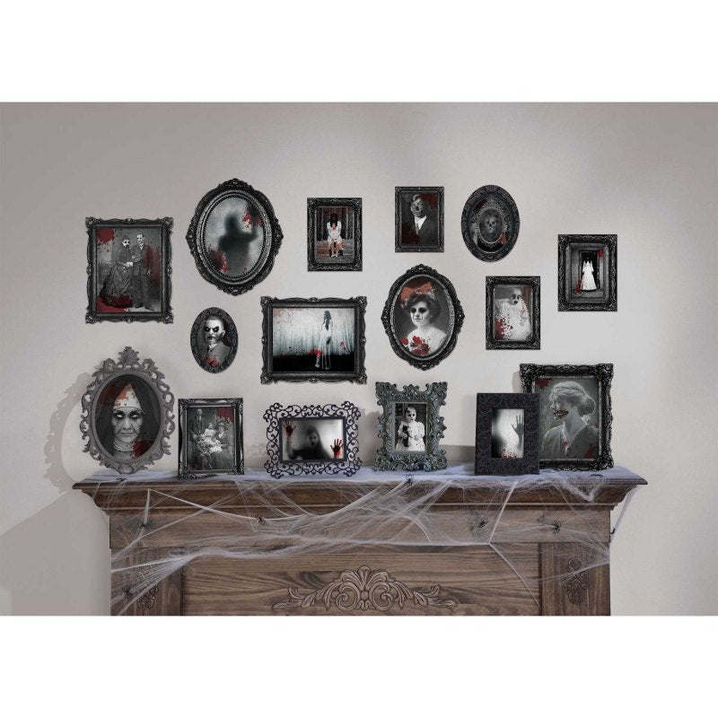 Assorted framed cutouts featuring Dark Manor designs, perfect for Halloween decor and creative projects, 30 pieces included.