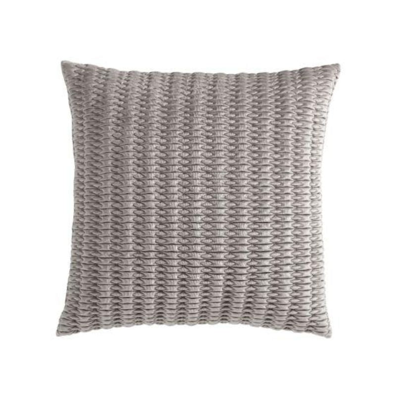 Luxurious mink velvet square cushion with intricate embroidery and smooth reverse, perfect for elegant home decor.