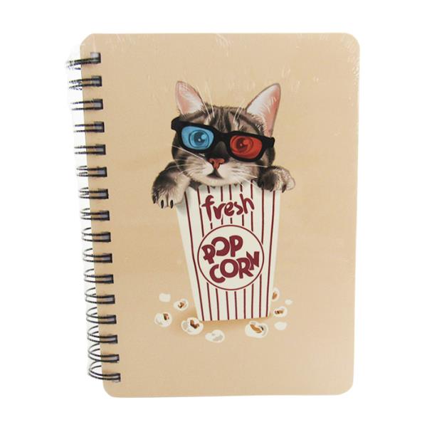 Spiral-bound notebook with a cute cat design, lined pages, and compact size for creative note-taking.