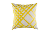 Bright yellow 50x50cm KAS Loko cushion adds style and character to bedding or couches.