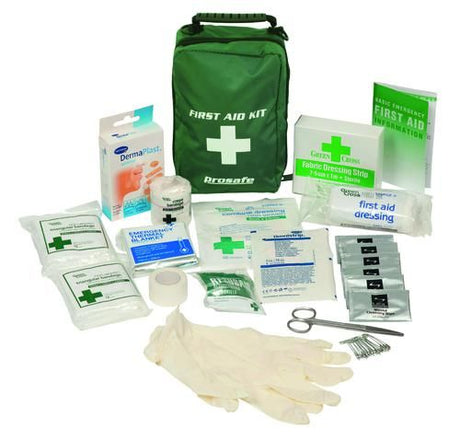 Prosafe Premium Vehicle First Aid Kit with essential supplies for emergencies, suitable for vehicles, offices, and recreational activities.