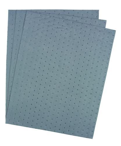Prosafe General Purpose Sorbent Pads, 40cm x 50cm, 300gsm, laminated for durability, absorb up to 0.9L of liquid spills.