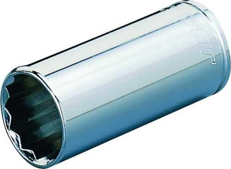 12-point 1/2" drive deep socket, metric 10mm, designed for easy access and superior grip on fasteners in tight spaces.