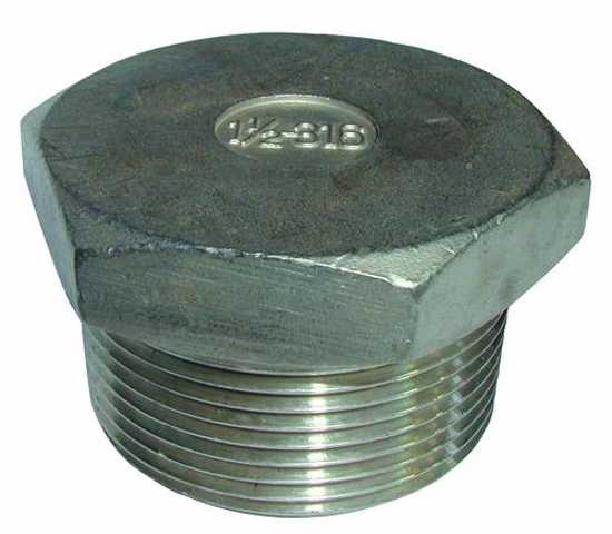 2-inch BSP plug hex SS316 screwed, ideal for plumbing applications, with potential longer delivery time noted.