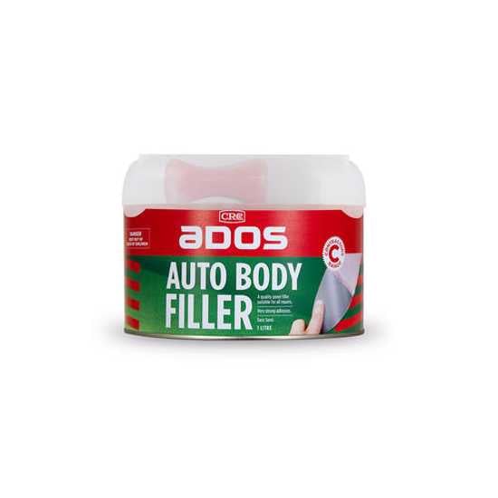 Creamy medium-weight body filler in a 1L container, ideal for automotive repairs with excellent adhesion and sandability.