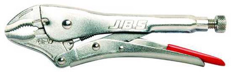 Locking curved jaw pliers, 250mm, made from durable chrome molybdenum steel, features soft grip and a jaw capacity of 37mm.