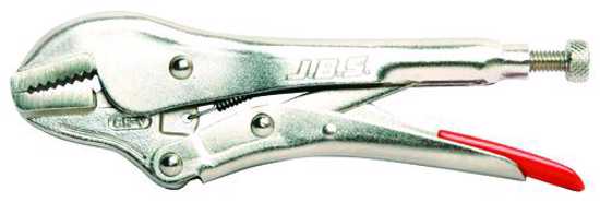 JBS 250mm locking plier with chrome vanadium jaws, ideal for gripping flat items in workshops and field service tasks.