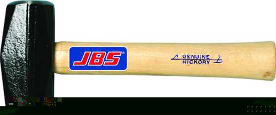 JBS Club Hammer 1.4kg with hickory handle, rust-resistant finish, and forged steel for strength and precision in DIY tasks.